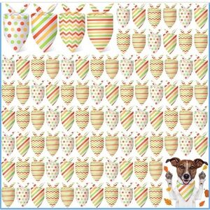 50 Pcs Dog Bandanas Bulk Polka Dot Stripe Bandanas Triangle Kerchief 4 Styles